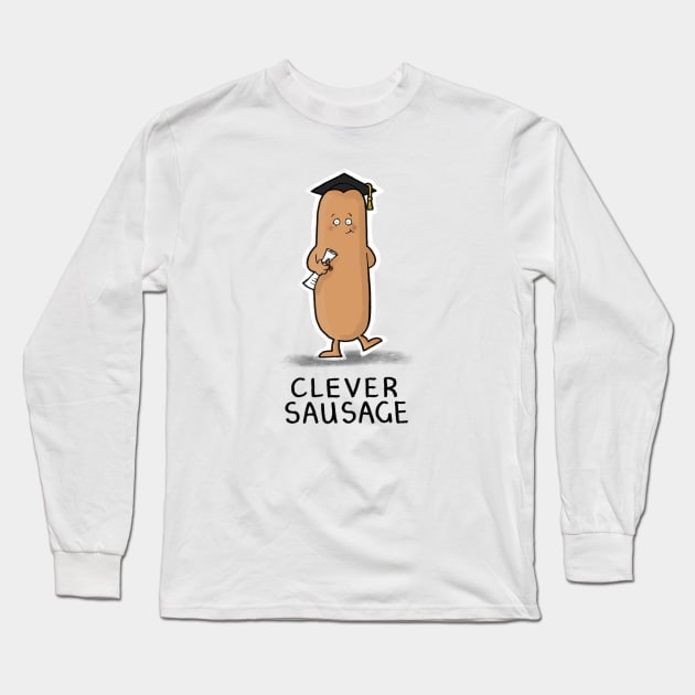 Clever Sausage Long Sleeve T-Shirt by CarlBatterbee